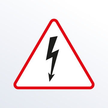 recommend clip art: Electrical hazard sign with lightning or thunder icon. High voltage sign. Caution warning and Danger symbol. Triangle shape. Vector illustration.