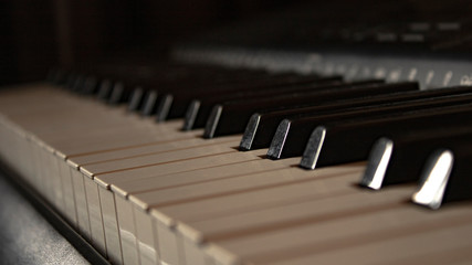 Fototapeta na wymiar Close-up of piano keys musical instrument