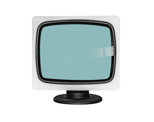 Old monitor or TV-set isolated on a white background.