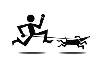 Man running with dog on a leash
