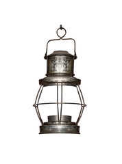 Old kerosene lamp isolated on a white background