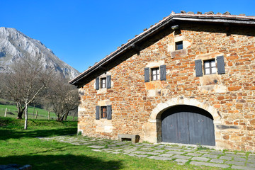 Fototapeta premium traditional basque house at basque countryside