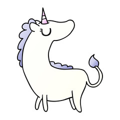gradient cartoon of cute kawaii unicorn