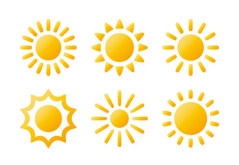 Beautiful Sun Icon Set.