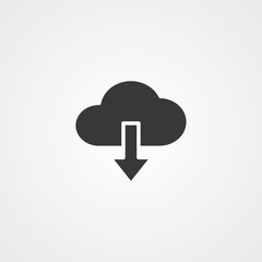 Cloud computing vector icon sign symbol