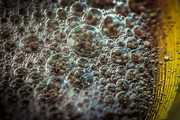 soap bubbles in close up