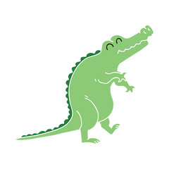 quirky hand drawn cartoon crocodile
