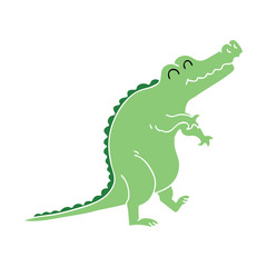 quirky hand drawn cartoon crocodile