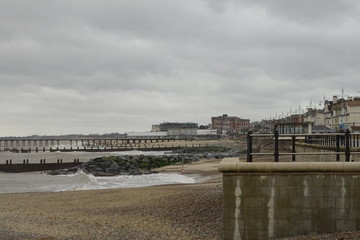 Naklejka premium Lowestoft Beach on a cold and windy winter's day