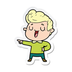 Obraz premium sticker of a happy cartoon man