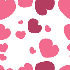 Color vector illustration, seamless pattern, hearts