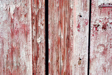 Brown shabby painted wooden planks surface close up detail, grunge horizontal shabby background