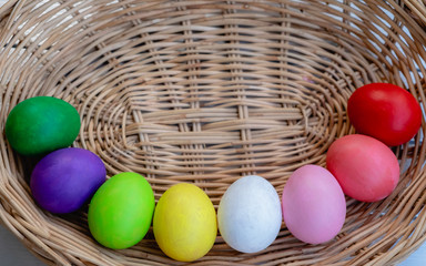 Easter eggs in the basket