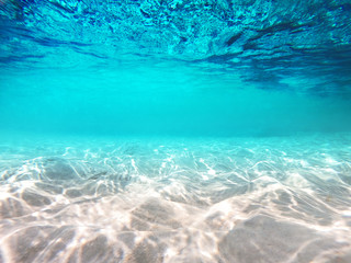 Fototapeta na wymiar Underwater scene with sun ray background