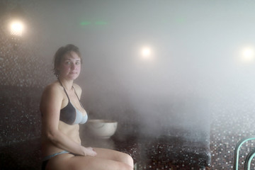 Person resting in hammam