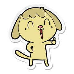 sticker of a cute cartoon dog