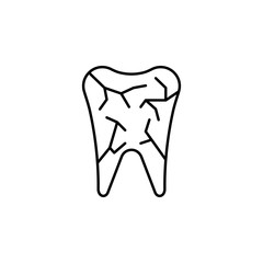 human organ tooth outline icon. Signs and symbols can be used for web, logo, mobile app, UI, UX