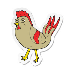sticker of a cartoon chicken