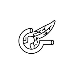 human organ pancreas outline icon. Signs and symbols can be used for web, logo, mobile app, UI, UX