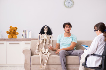 Young patient visiting psychologist for therapy