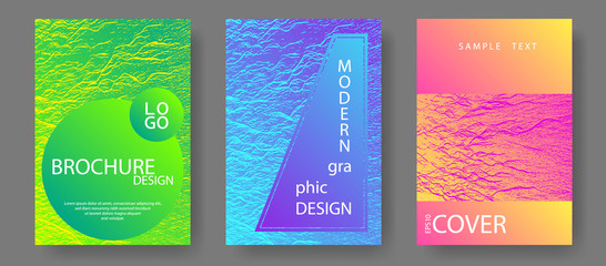 Flyer poster vector graphic design set.