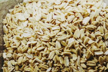 Close up oat grains texture