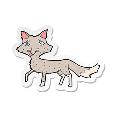 sticker of a cartoon little wolf