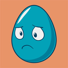 Funny cartoon Easter egg emoji icon. Cute emoticons Vector illustration. Isolated