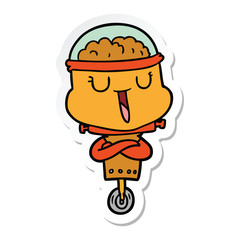 sticker of a happy cartoon robot