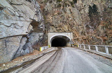 Tunnel through mountain