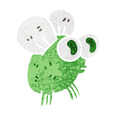 quirky retro illustration style cartoon fly