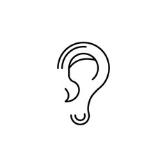 human organ ear outline icon. Signs and symbols can be used for web, logo, mobile app, UI, UX