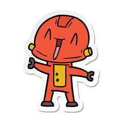 sticker of a cartoon robot