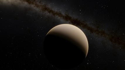 Obraz na płótnie Canvas Exoplanet 3D illustration rendering of the Planet Venus on a starry background (Elements of this image furnished by NASA)