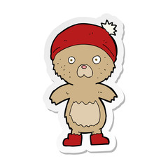 sticker of a cartoon cute teddy bear