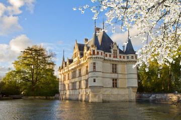 Azay-le-Rideau castle, France - obrazy, fototapety, plakaty
