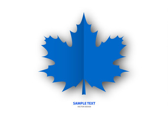 Origami blue maple leaf on white background. Vector eps10 illustration - Vector graphics.