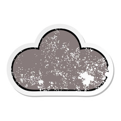 distressed sticker of a cute cartoon storm cloud
