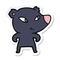 sticker of a cute cartoon bear