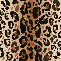 Seamless leopard wild nature pattern. Vector animal print.