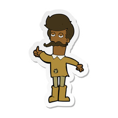 sticker of a cartoon old man in poor clothes