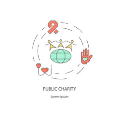 Charity and donation out line design concept 