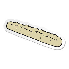 sticker of a cartoon baguette