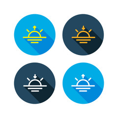 Light and dark weather flat outline icon set long shadow