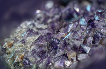 purple amethyst crystals get a close up