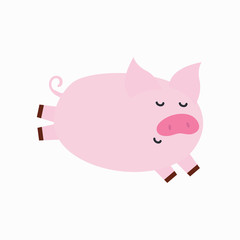 Pig. The symbol of the pig. Pink pig Vector illustration. EPS 10.