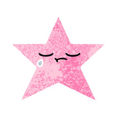 retro illustration style cartoon star fish