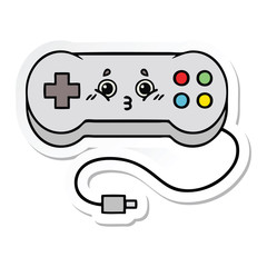 sticker of a cute cartoon game controller