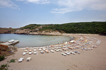 Fototapeta na wymiar Golden Beach at Rumeli Feneri, Sariyer in Istanbul, Turkey.