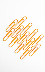 Paper clips isolated on white background